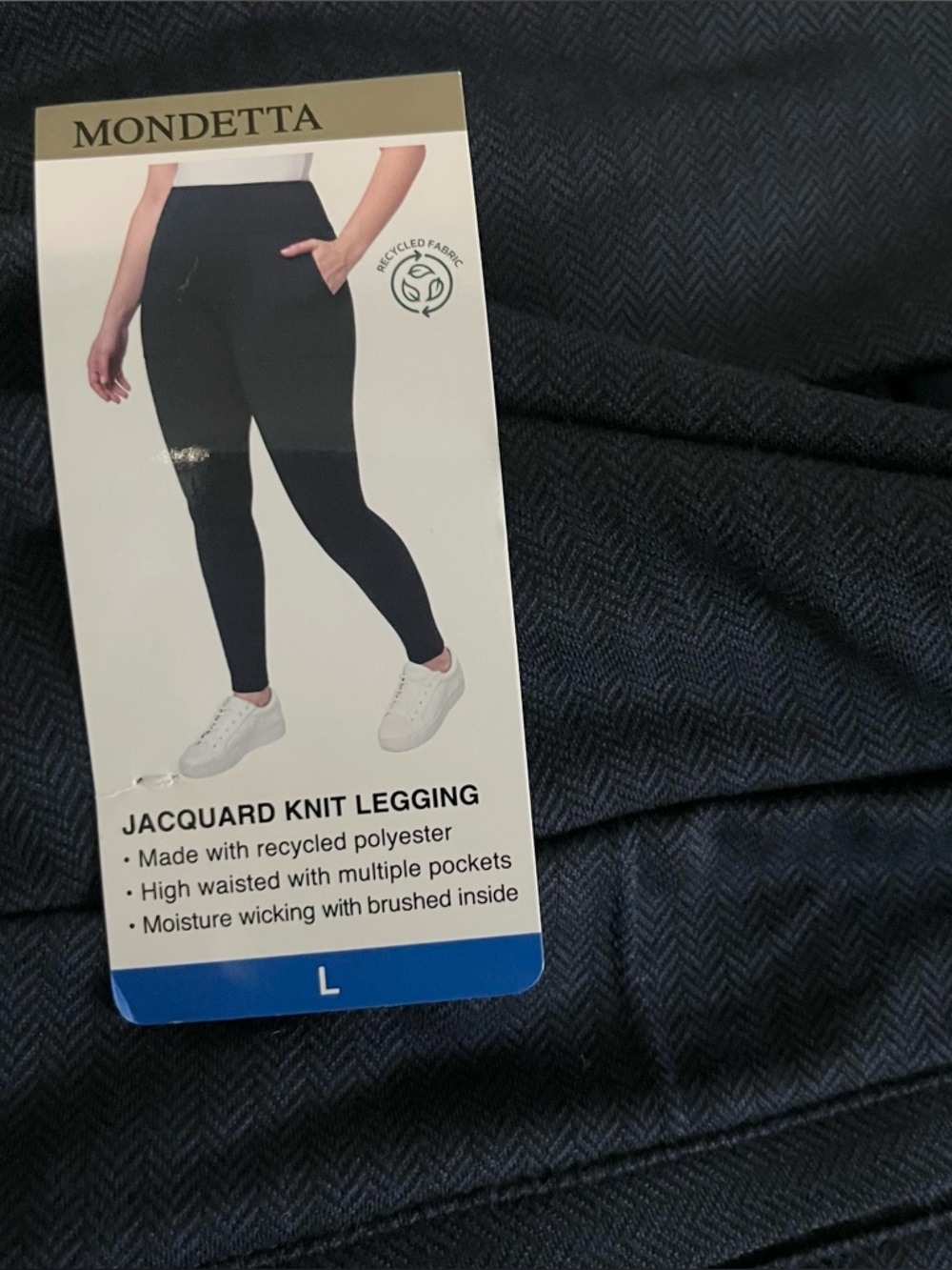 MONDETTA BUNDLE NEW 2 Jacquard knit Navy blue and Brown Leggings Size L - Picture 6 of 7